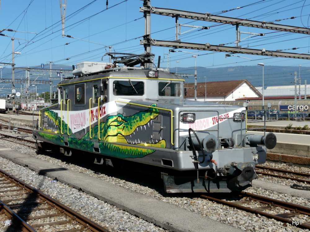 travys / YSteC - Gterlok Ge 4/4 21 im Bahnhof Yverdon-les-Bains am 04.09.2013