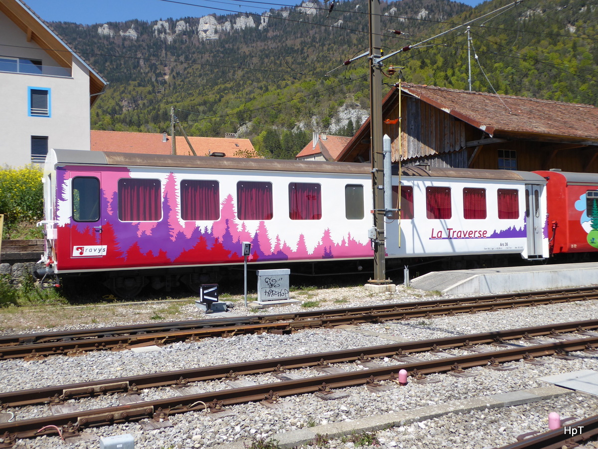 travys - Salonwagen Ars 36 abgestellt in Bsulmes am 05.05.2016