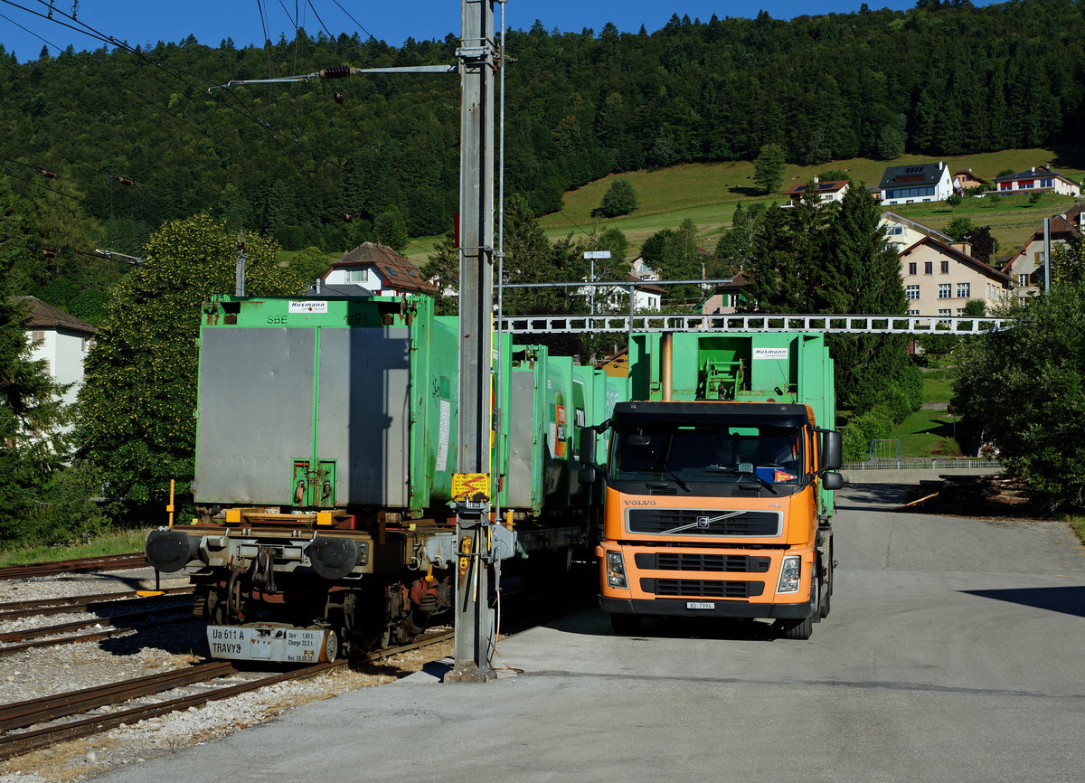 TRAVYS/YStC: Kehricht Umladestation unter dem freien Himmel in St Croix. Aufnahme vom 19. Juli 2016.
Foto: Walter Ruetsch 