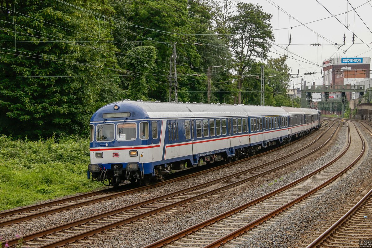 TRI Karlsruher Steuerwagen mit NX-Ersatzzug RB48 in Wuppertal, am 15.06.2018.