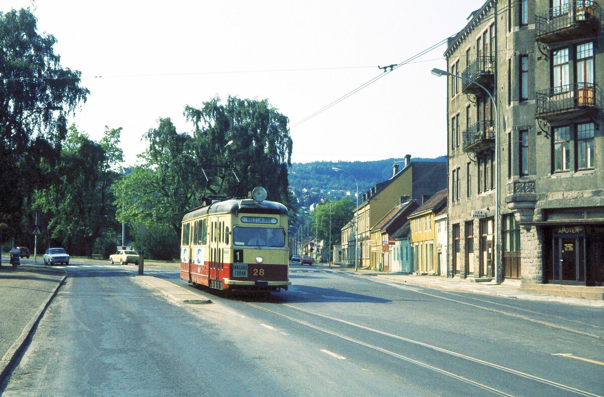 Trondheim 18-08-1979 Tram Linie 1 [Tw 28}