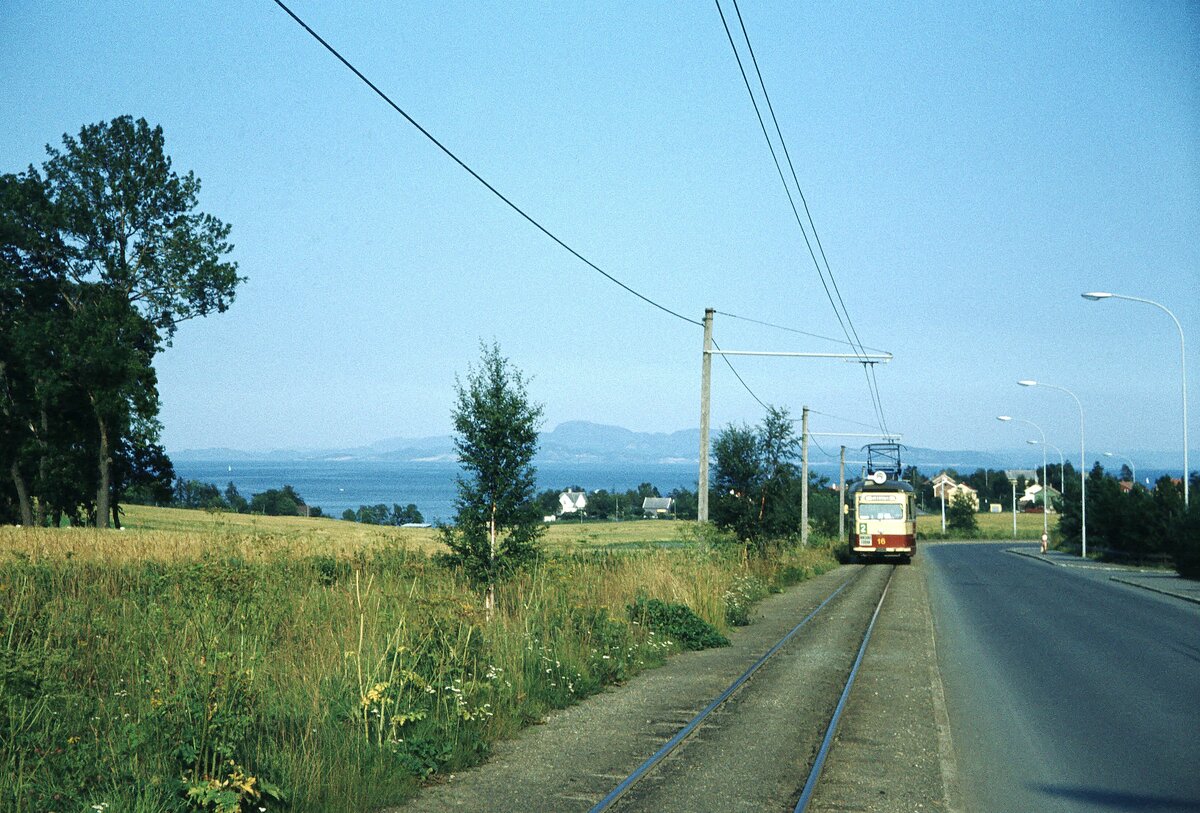 Trondheim 18-08-1979 Tram Linie 2 nach Lade