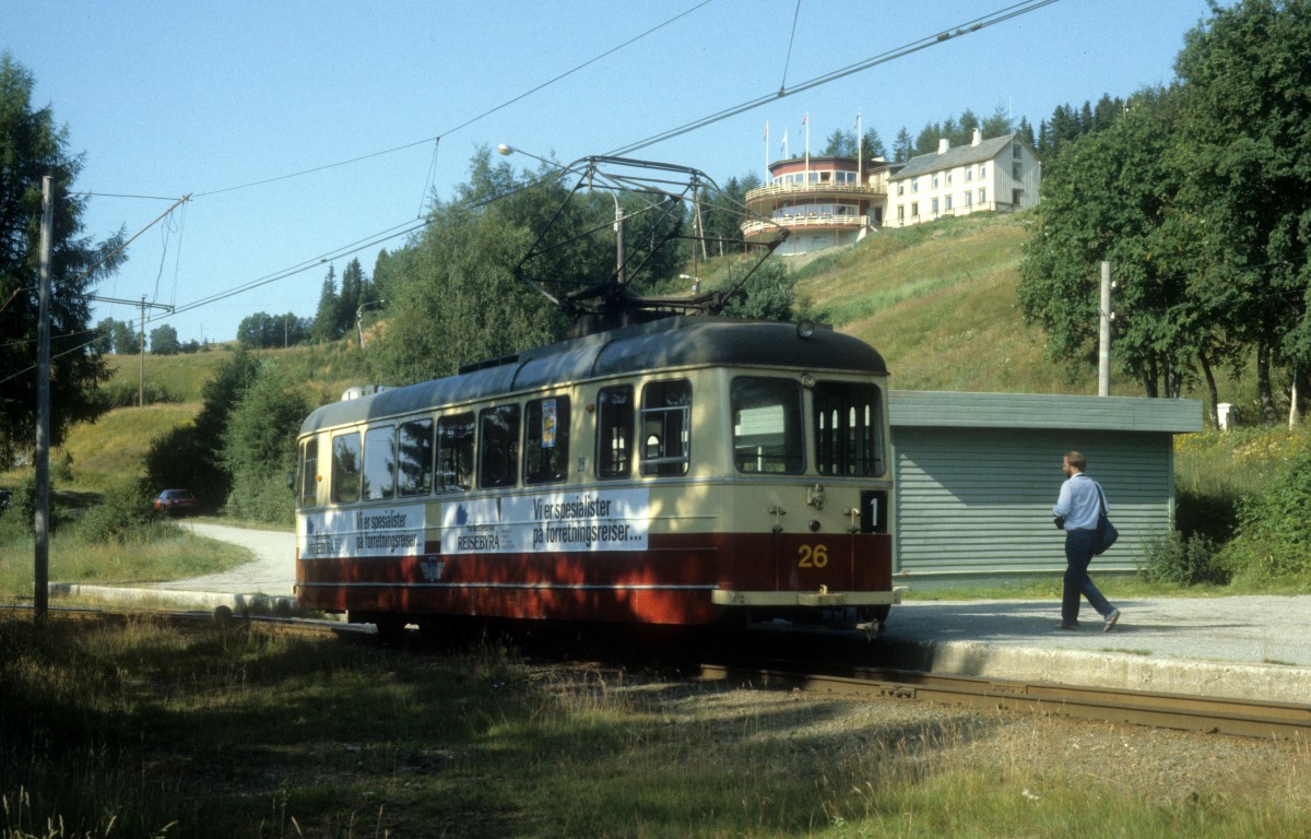 Trondheim Trondheim Sporvei SL 1 (Tw 26) Lian am 5. August 1982.