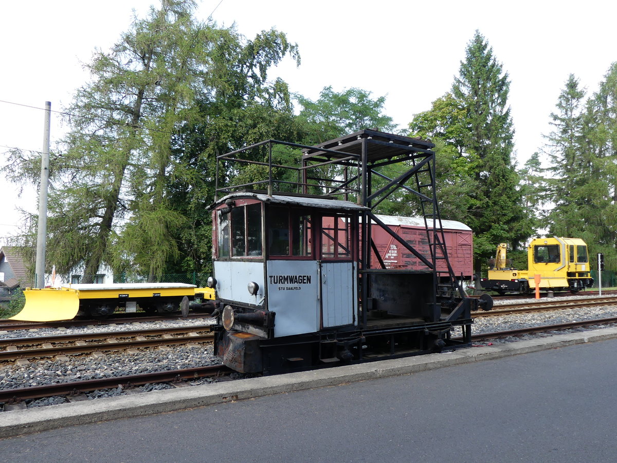 Turmwagen der Oberweißbacher Bergbahn abgestellt in Lichtenhain.14.09.2016.