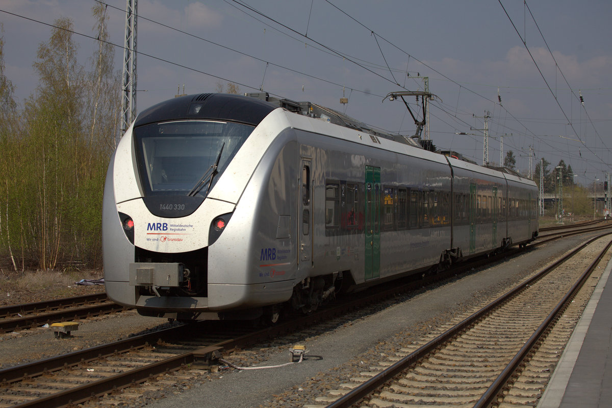 TW 1440 330 der MRB abgestellt in Elsterwerda.07.04.2019 13:22 Uhr.