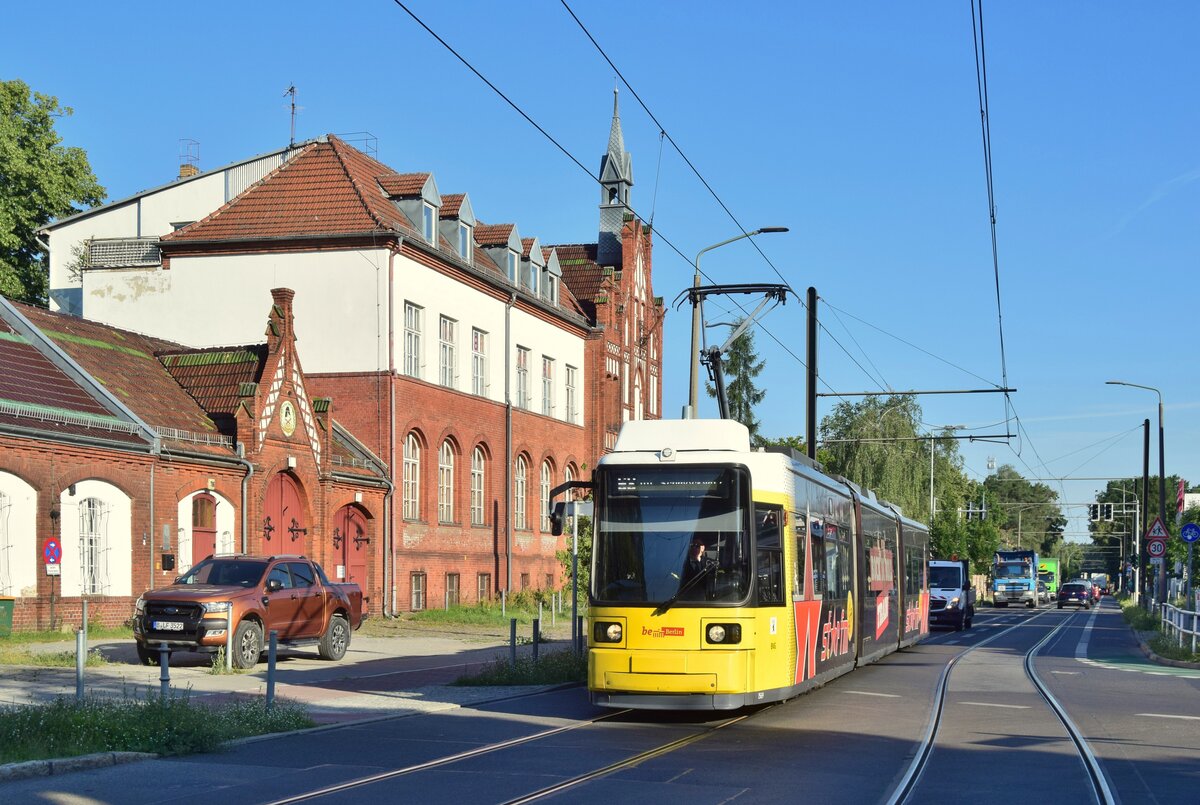 Tw 1569 erreicht die Wendeschleife Alt-Schmöckwitz.

Berlin 14.07.2020