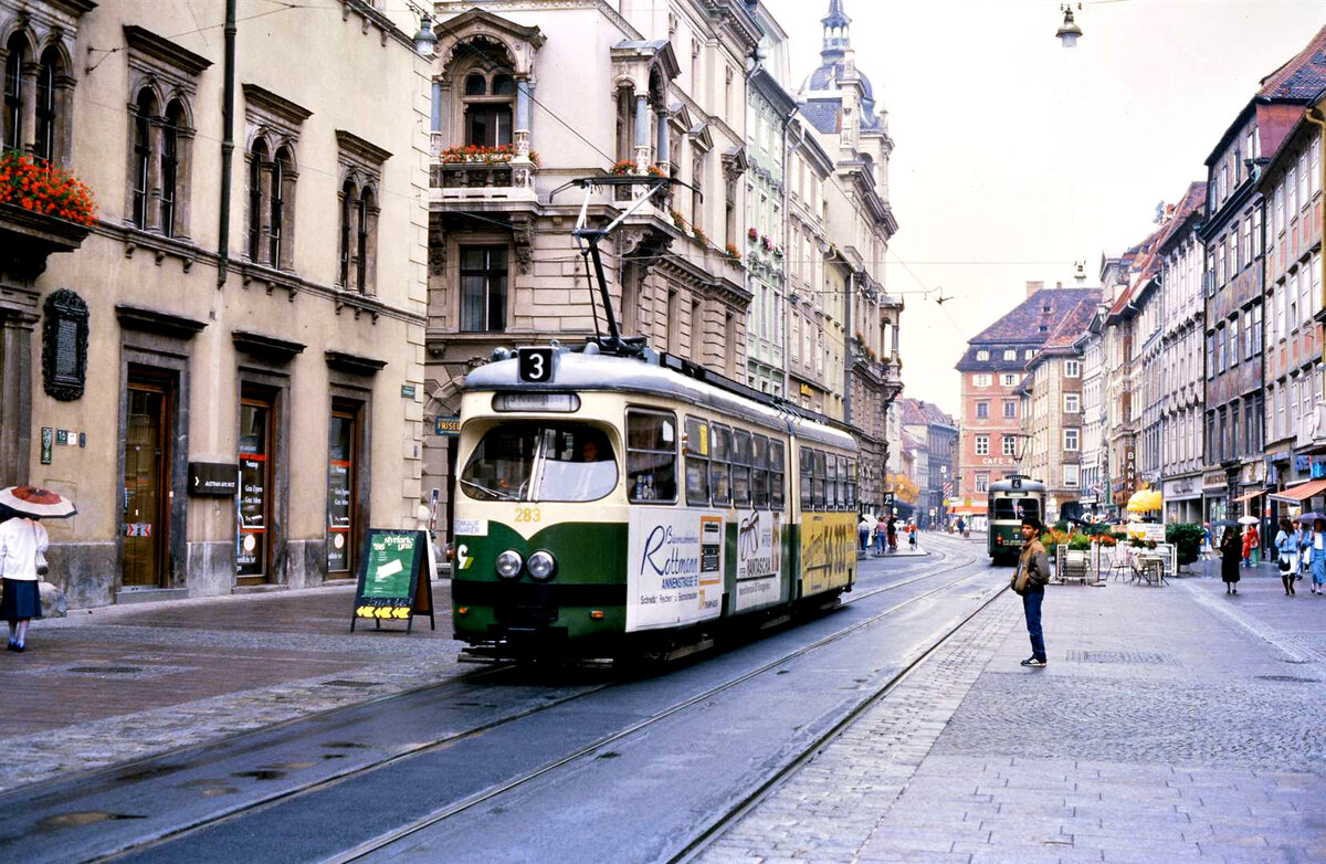TW 283, Grazer Straßenbahn. Wer weiß etwas über den Ort?
Datum: 15.07.1986