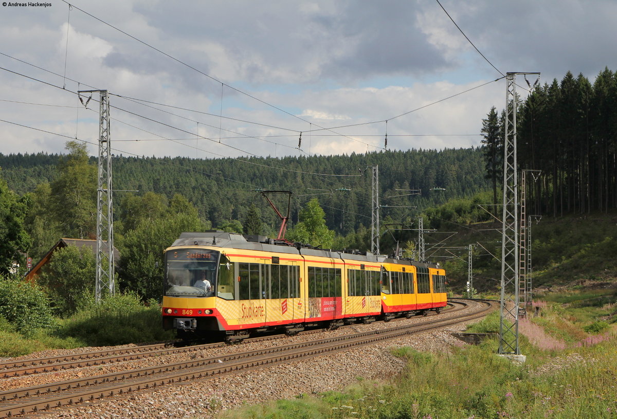 Tw 849 und Tw 891 als DLt 95327(Engen-Baden Baden) bei Sommerau 13.8.17