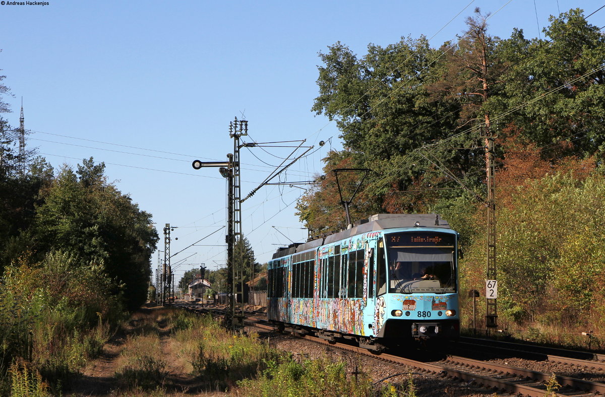 Tw 880 als S7 nach Tullastraße bei Forchheim 25.9.18