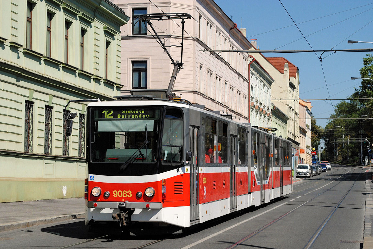 Tw. 9083 in der Na Zlichove an der Haltestelle Zlichov. ( 27.08.2016 ) 