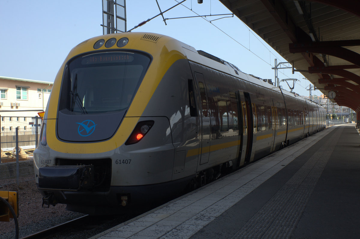 TW der Baureihe 61407 in Göteborg. 13.04.2018 12:23 Uhr.