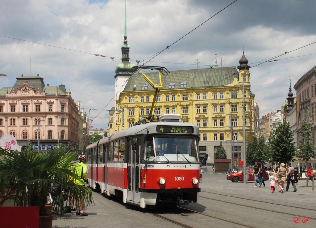 Tw.1080 am nam. Svobody im Zentrum von Brnn.(02.06.2012)