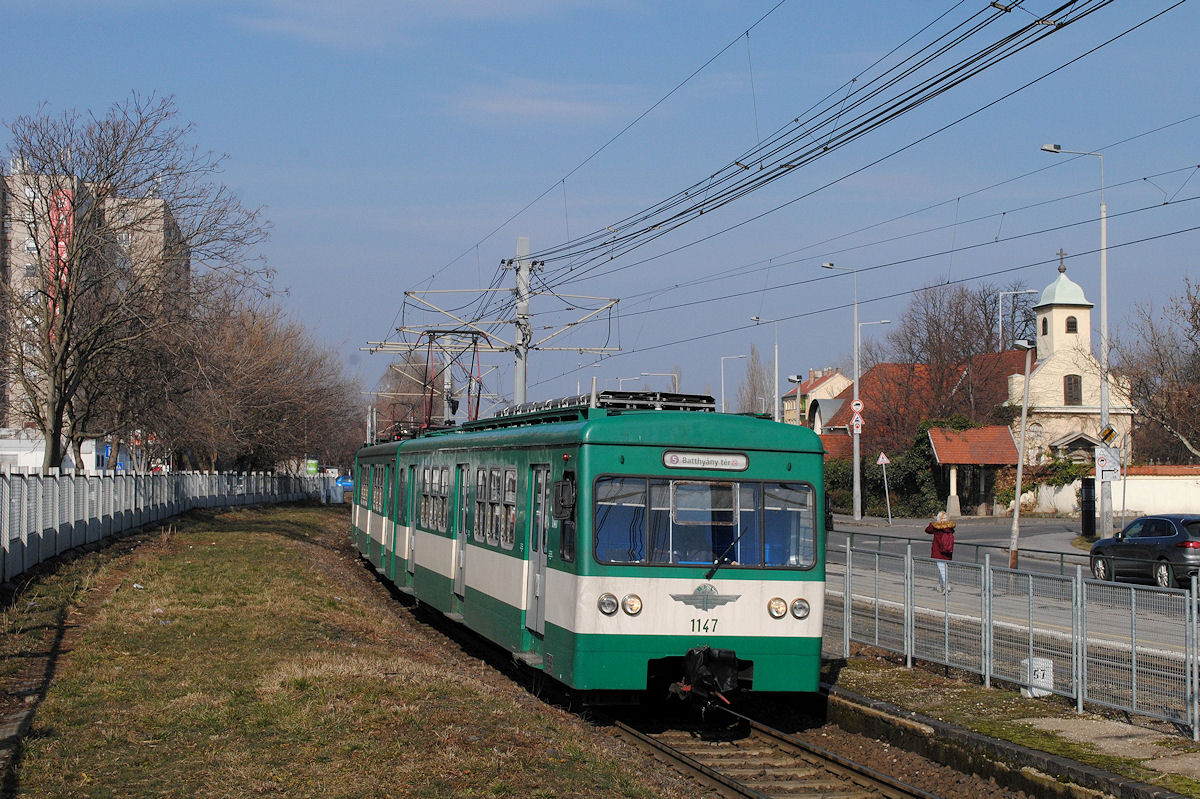 Tw.1147 im Bereich der Haltestelle Kaszasdülö. (07.03.2018)