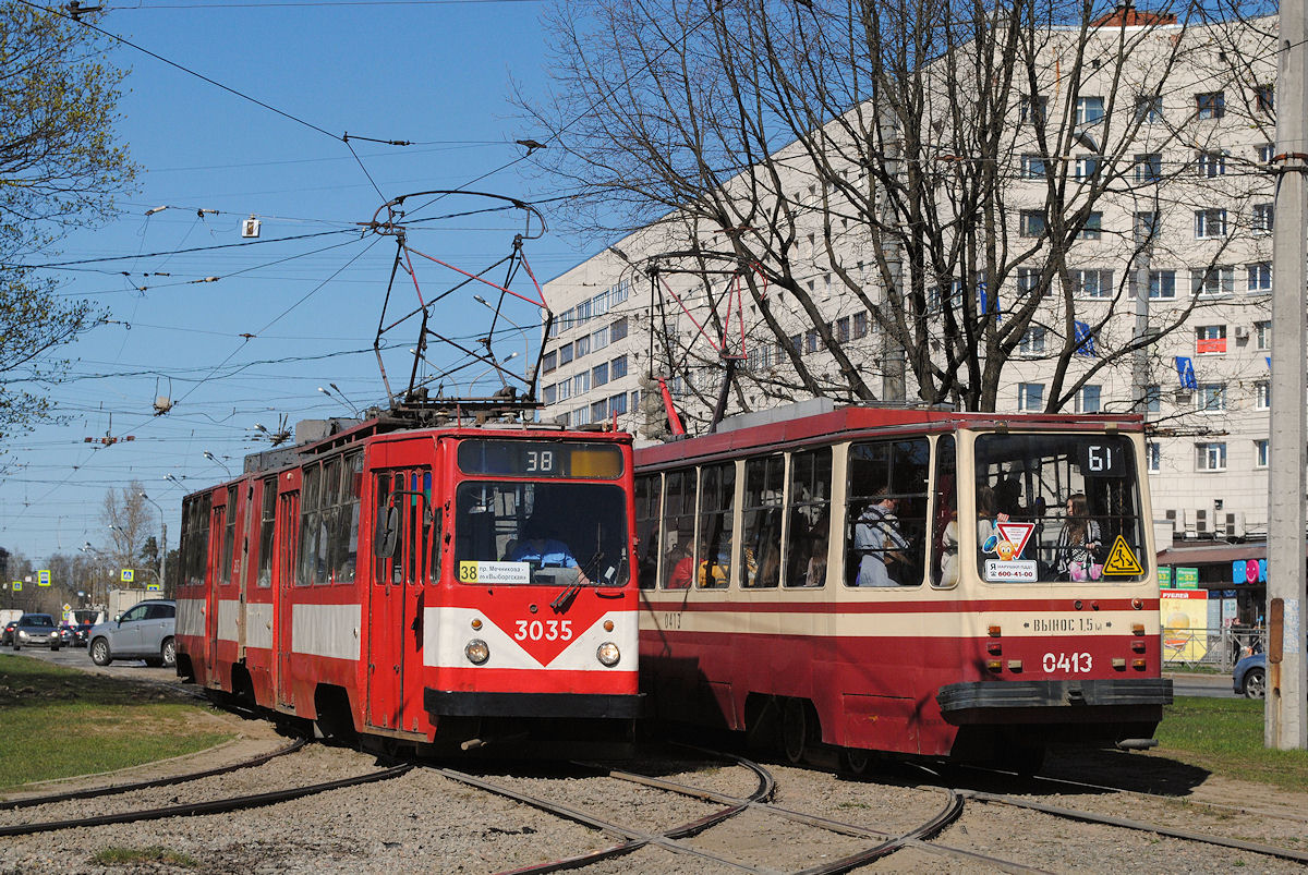 Tw.3035 und 0413, Ploschad Muzestva. (16.05.2017)