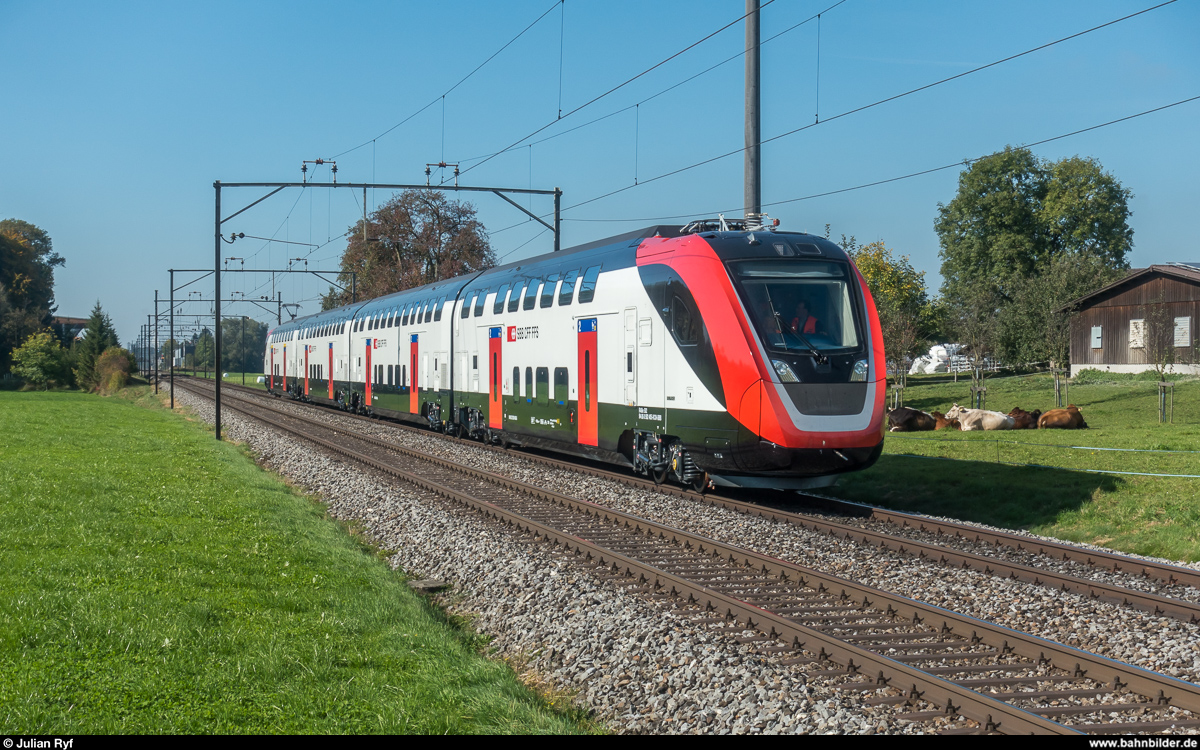 Twindexx IR100 RABe 502 405 am 13. Oktober 2017 auf Testfahrt zwischen Oberaach und Amriswil.