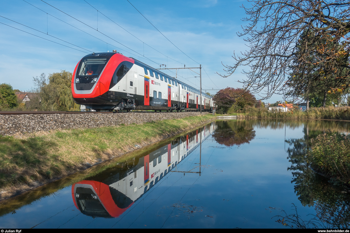 Twindexx IR100 RABe 502 405 am 13. Oktober 2017 auf Testfahrt zwischen Erlen und Sulgen.