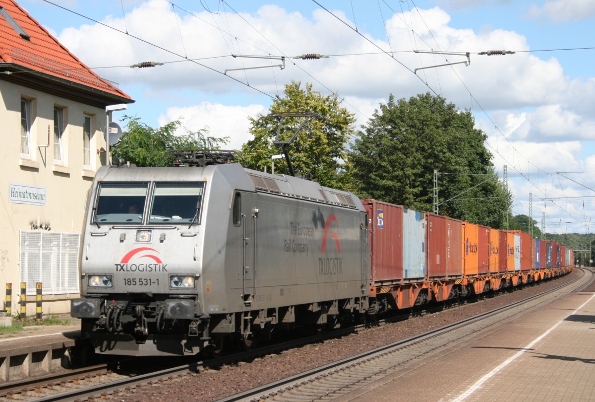 TXL 185 531 mit DGS 43943 (Hamburg-Waltershof–Wien) am 05.09.2010 in Sprtze