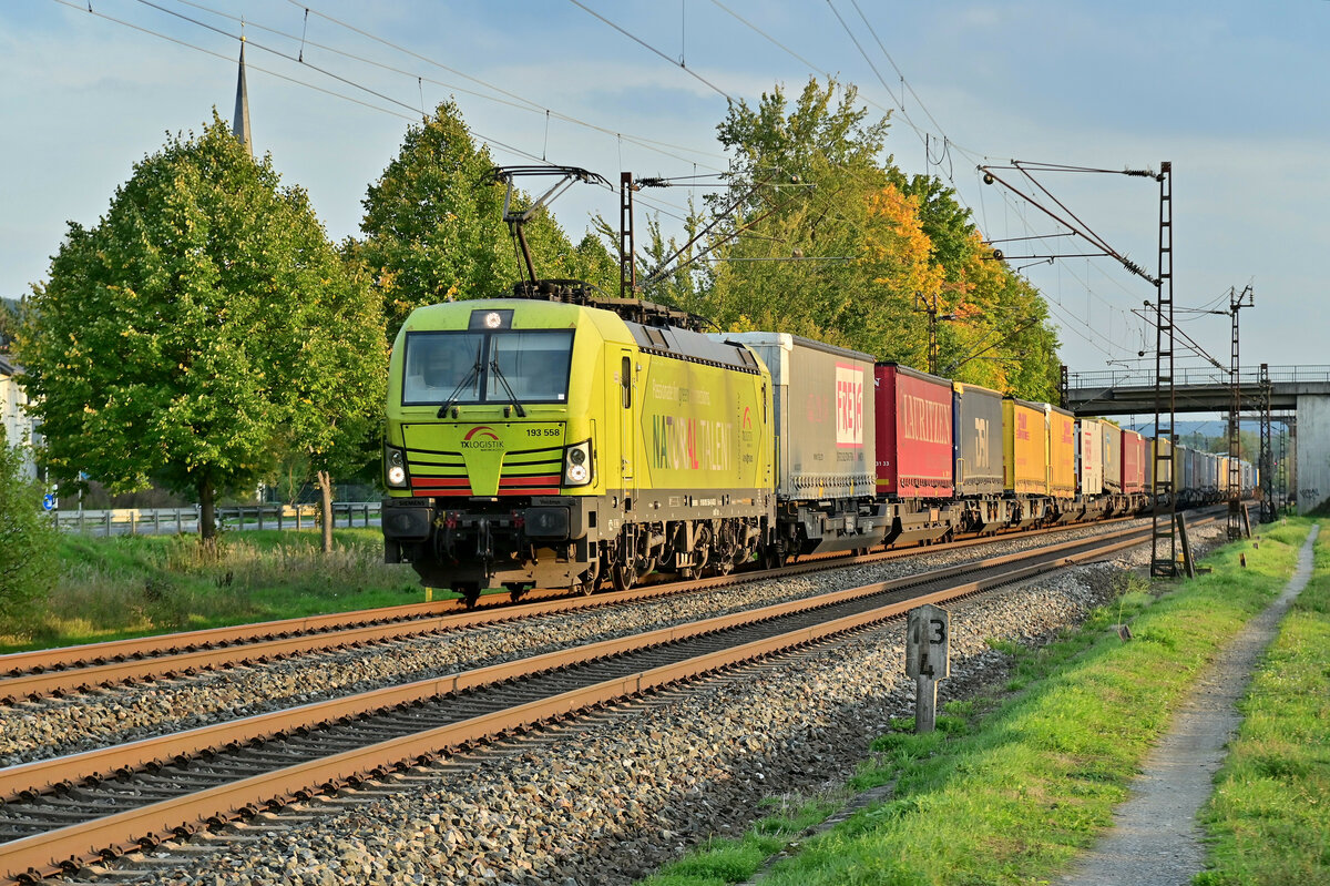 TXL 193 558 mit einem KLV bei Thüngersheim gen RetzbachZellingen