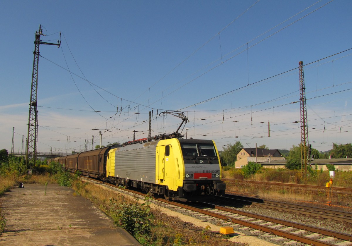 TXL ES 64 F4-030 mit Schiebewandwagen Richtung Grokorbetha, am 07.09.2013 in Naumburg (S) Hbf.