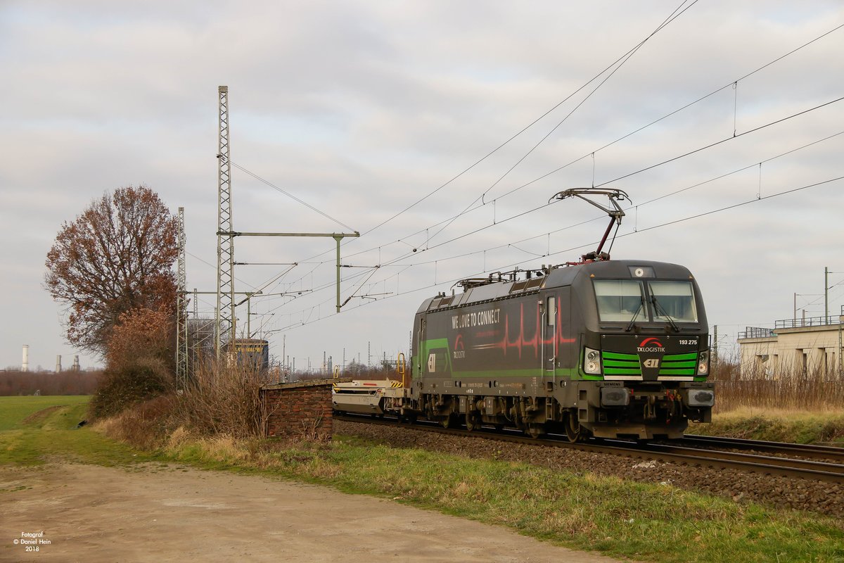 TXL/ELL 193 275  We love to connect  mit KLV in K�ln Porz Wahn, Januar 2018.
