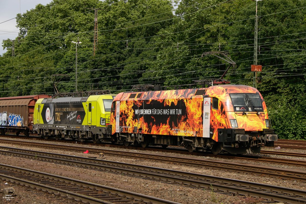 TXL/MRCE 182 572  Wir brennen f�r das was wir tun  & TXL 193 556 in K�ln West, Mai 2018.