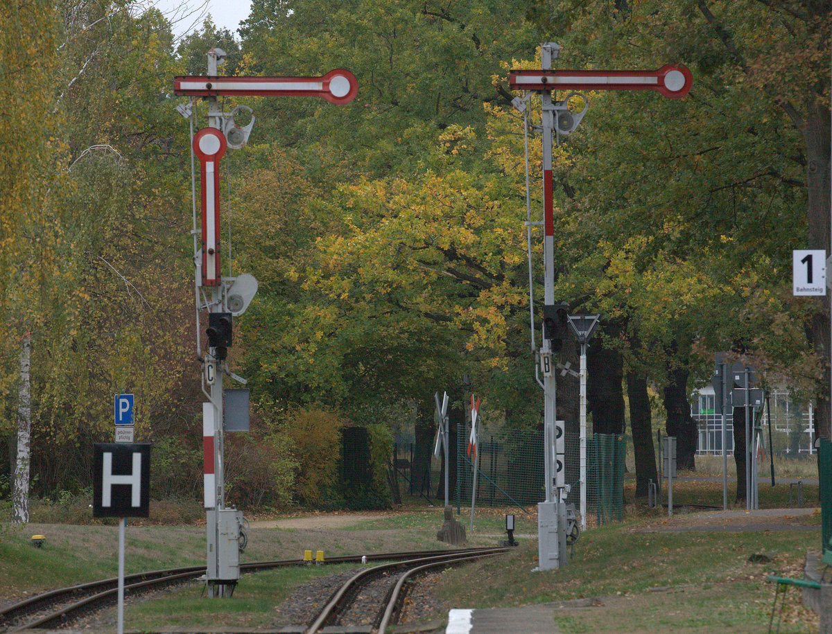 typische DR-Signale findet man bei der Cottbusser Parkbahn. 28.10.2018 12.47 Uhr.