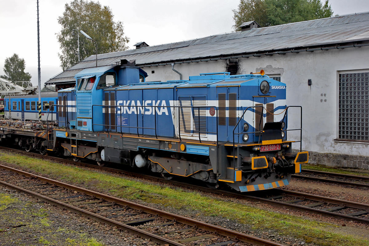  U-Boot  730 601-2 Skanska steht am 15.9.2014 im Bahnhof Volary