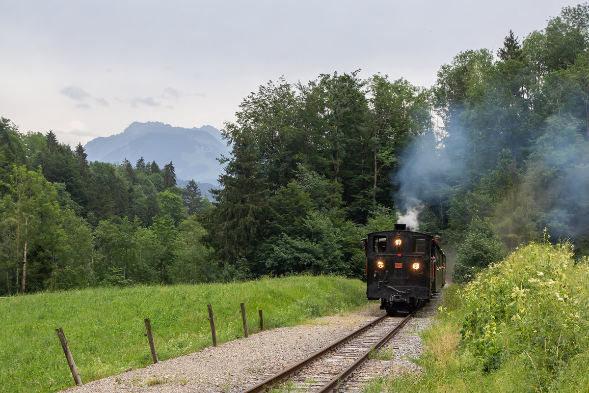 U25 auf dem Weg nach Bersbuch, Sporeneggbrücke. 6.7.19
