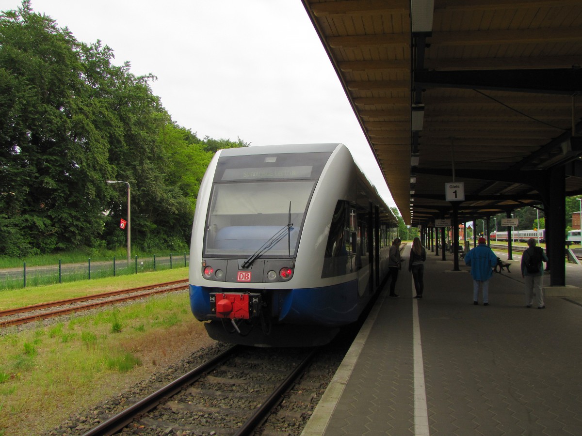 UBB 646 101-5 als UBB 24973 von Wolgast nach Swinoujscie Centrum, am 29.05.2014 in Heringsdorf (Usedom).