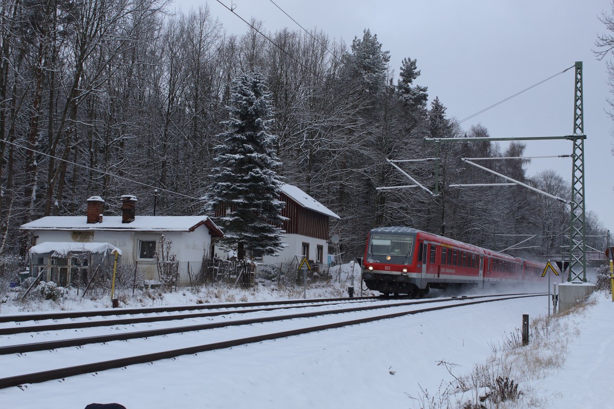 Überführungsfahrt zweier 628er Pärchen hier aufgenommen bei der Einfahrt in Plauen. Gesehen am 17.01.2016
