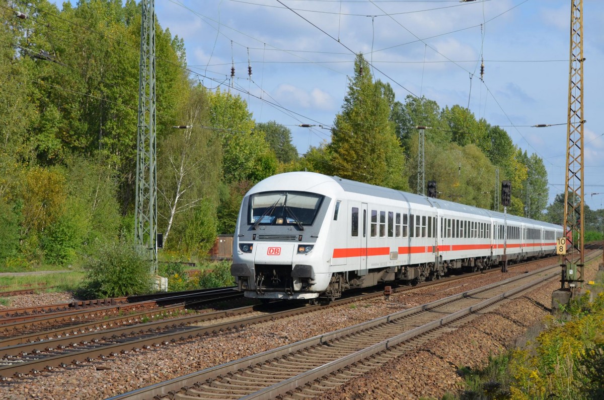 Umleiter Fernverkehr �ber den Leipziger G�terring Steuerwagen D-DB 51 80 80-95 007-5 Bimdzf 271.0 Voraus mit 101 065-1 Richtung Leipzig Messe in Leipzig Thekla 24.09.2015