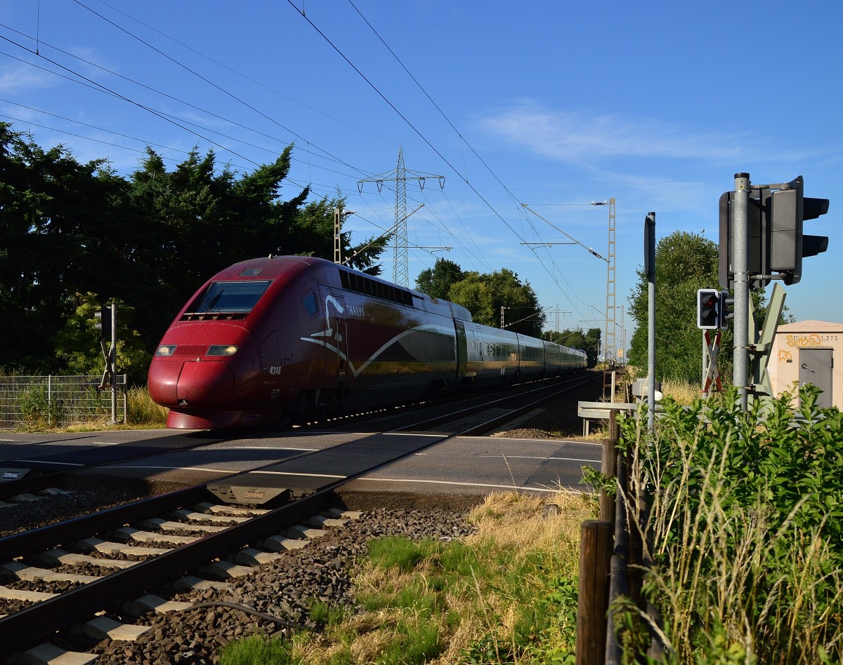 Umleiter Thalys 4346 in Herrath unterwegs nach Paris. 10.7.2015