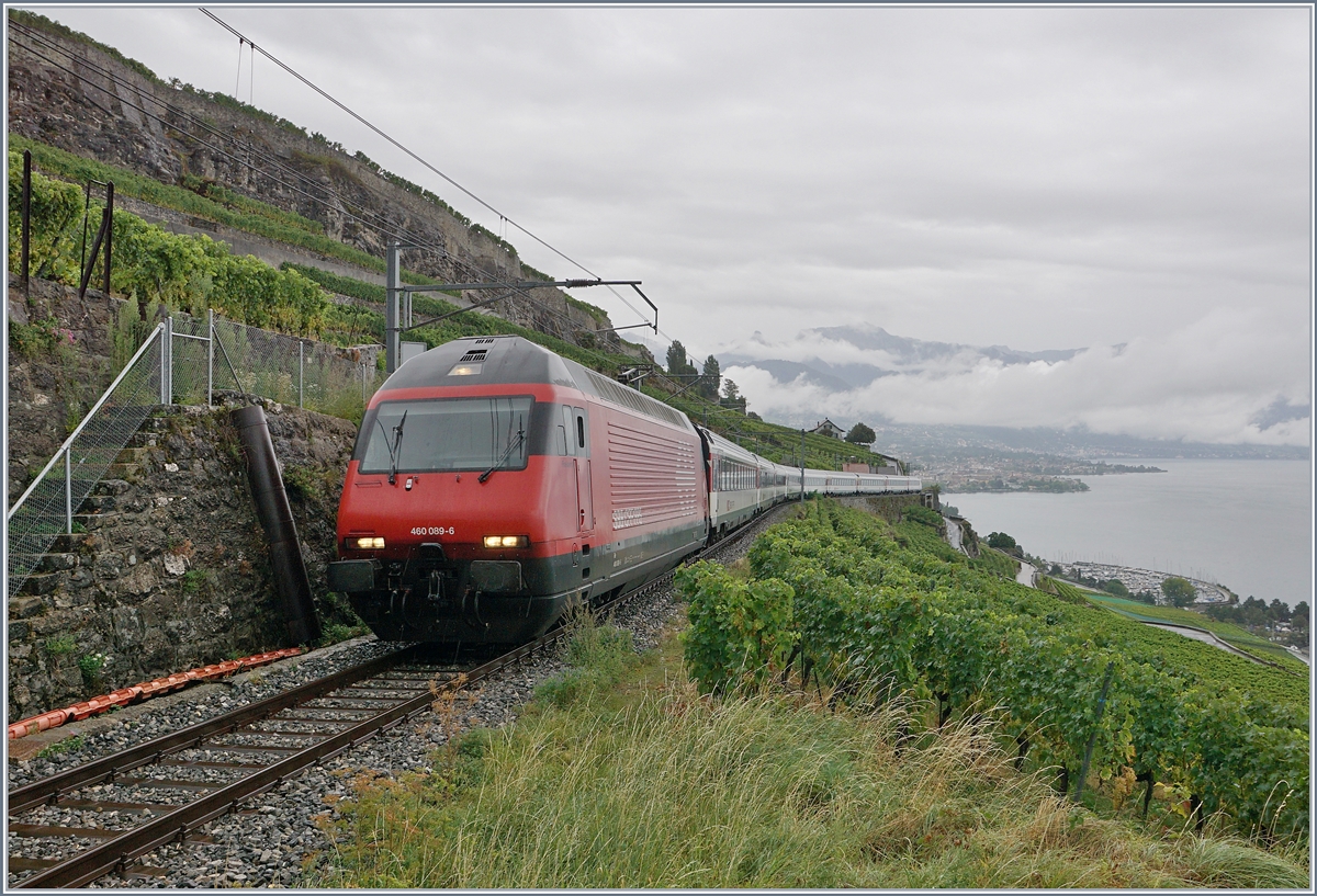 Umleitungsverkehr via die  Train des Vignes  Strecke infolge Restaurierung des Bertholod Tunnels: Wie bereits erwähnt, das Wetter wäre eigentlich nicht schlecht gewesen, doch dann lief alles wie geschmiert: Ein Blick auf die Exif-Daten zeigt, dass der Zug kaum so rasch an mir vorbei huschte, wie das Bild glauben machen soll und in der Tat: Die SBB Re 460 089-6 quälte sich mit ihrem RE 30630 mit  einer allerhöchstens  raschen Schrittgeschwindigkeit  die 38 Promille Strecke hinauf und schaffte es schlussendlich nicht - unfreiwillige Endstation: Lavaux. 

Und das Ende meiner Fototour...

29. August 2020