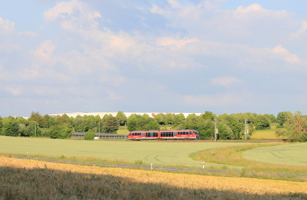 Unbekannter 642 als RE Crailsheim-Heilbronn am 13.06.2020 zwischen Öhringen und Bitzfeld. 