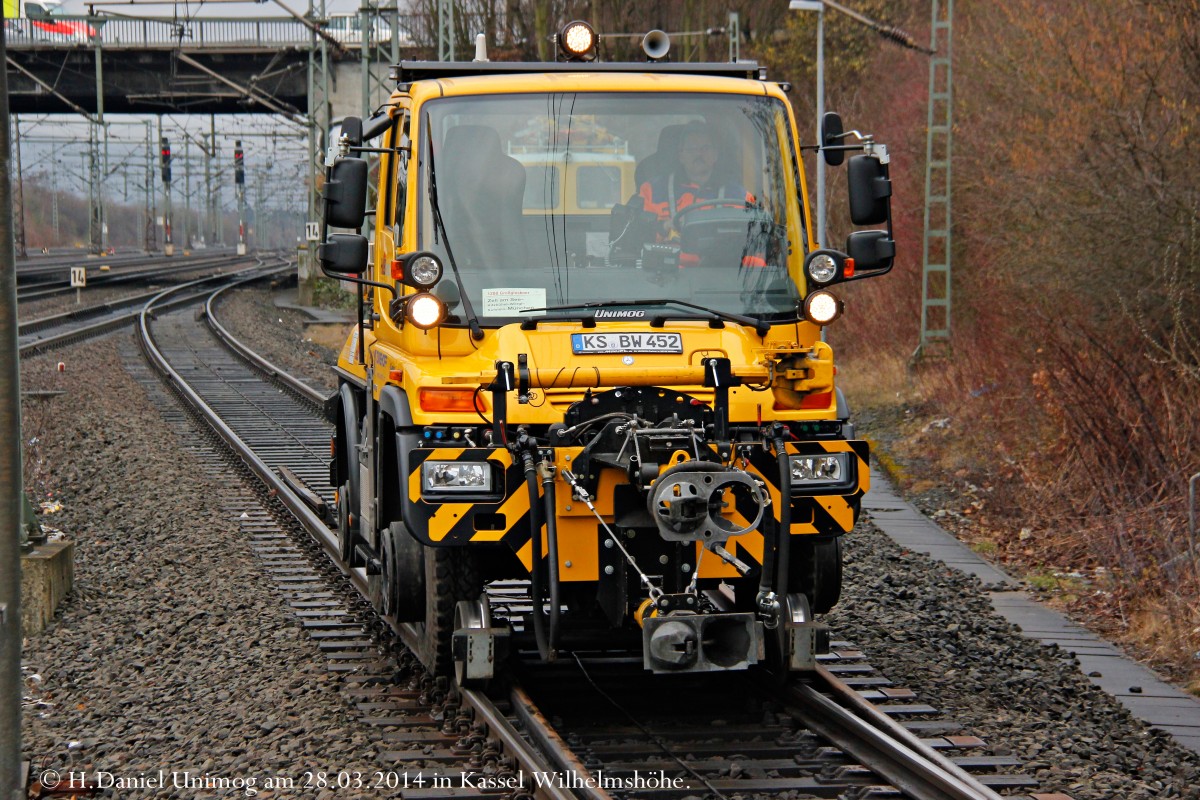 Unimog am 28.02.2014 in Kassel-Wilhelmshöhe.