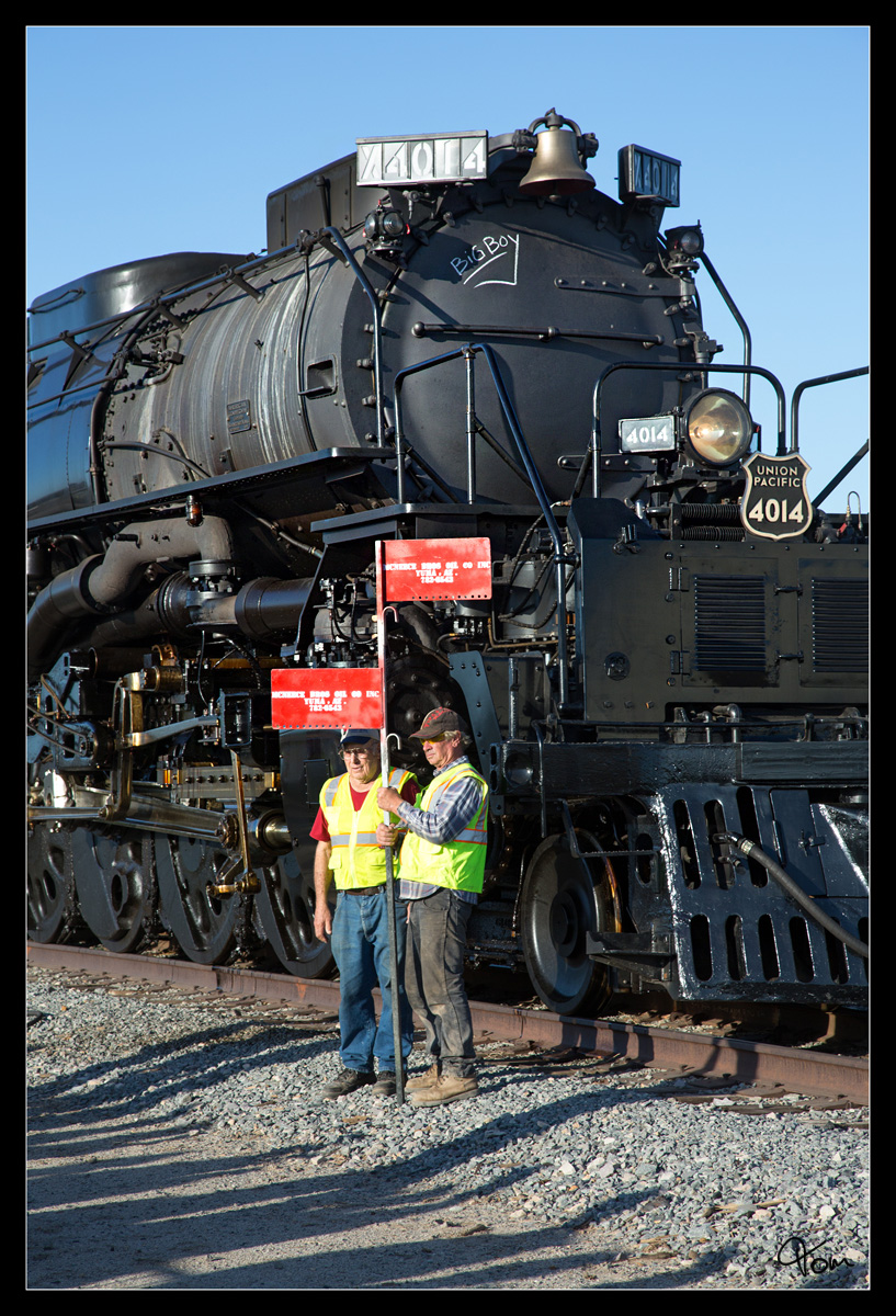 Union Pacific No 4014 Big Boy fährt bei den 150 Jahr Feierlichkeiten der Transkontinental Eisenbahn dem  The Great Race Across the Southwest  von San Bernardino nach Yuma. 
Yuma 15 Oktober 2019