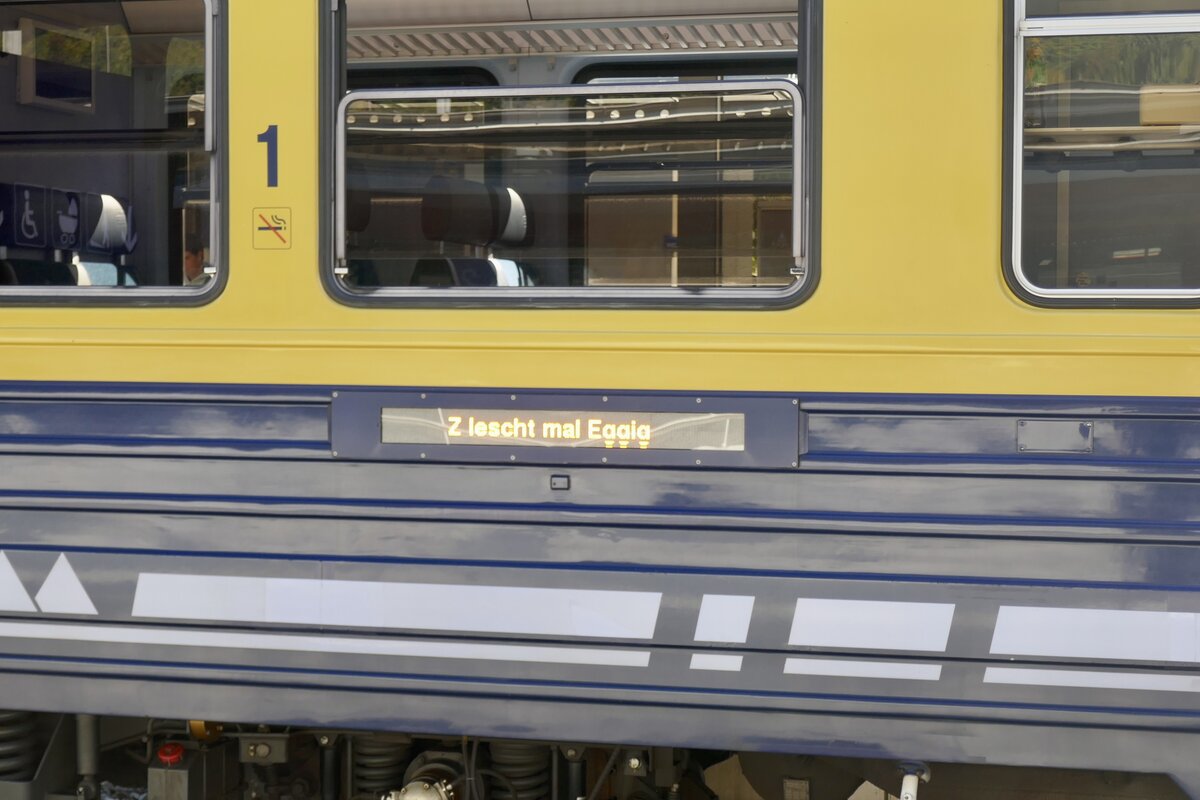Unter dem Motto „Z letscht mal Eggig  fand die Abschiedsfahrt der ABeh 4/4 II bei der BOB statt, am 19.9.25 im Bahnhof Interlaken Ost