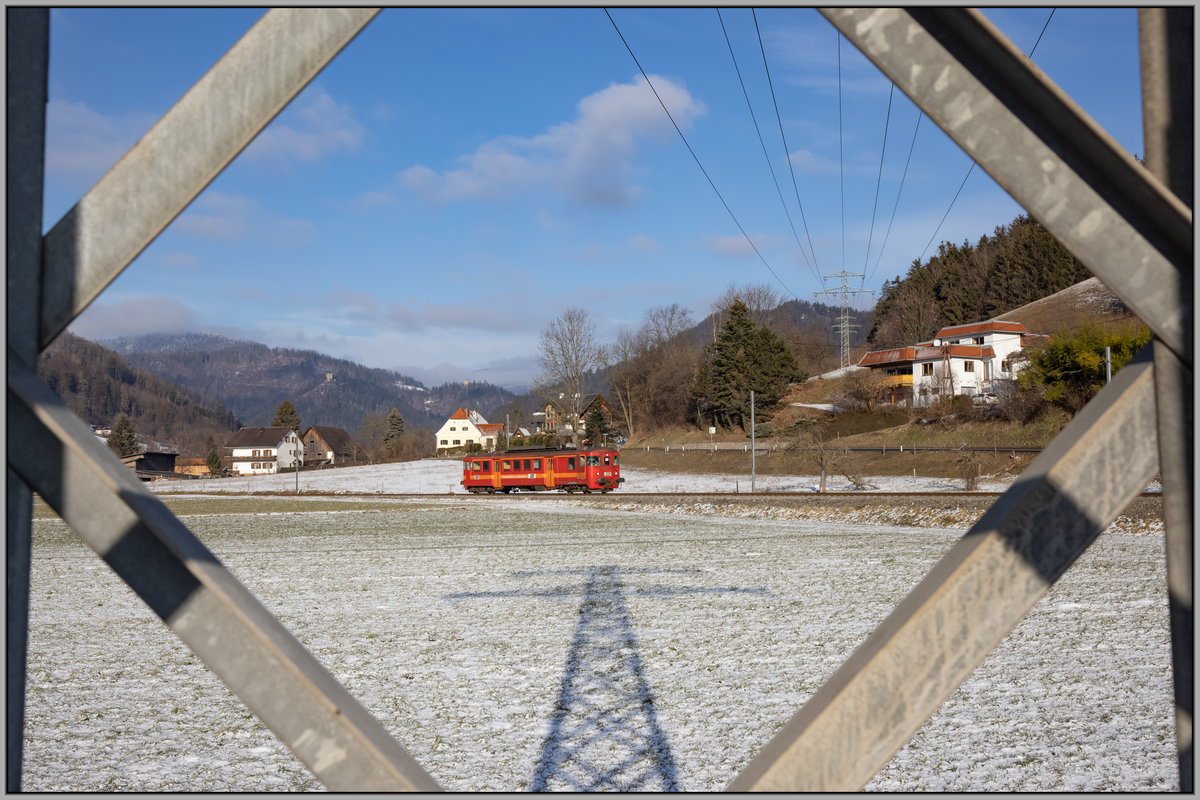 Unter Spannung ,.....
Von Peggau Deutschfeistritz nach Übelbach .
Der einstige Schweizer Triebwagen pendelte an diesem Tag einige male hin und her...
1.02.2021 
