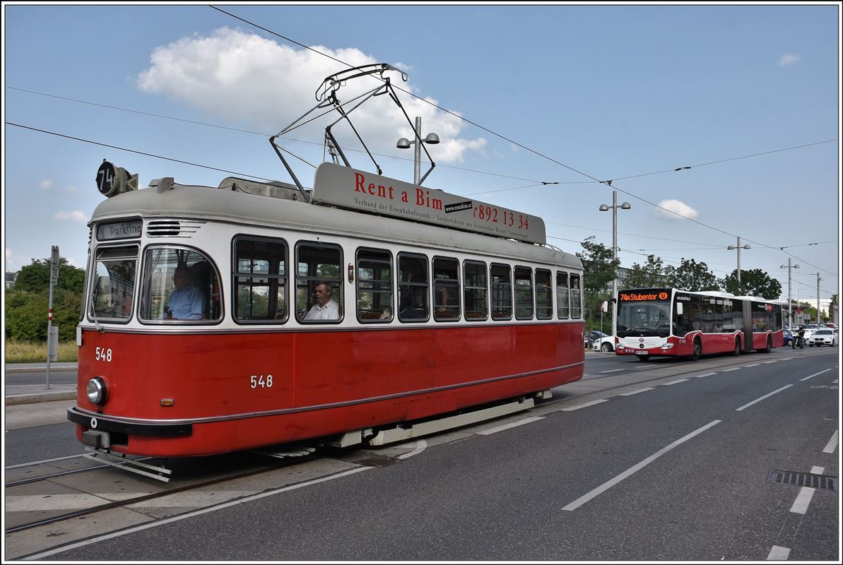 Unterwegs mit dem Wagen 548 in Wien. (08.06.2018)