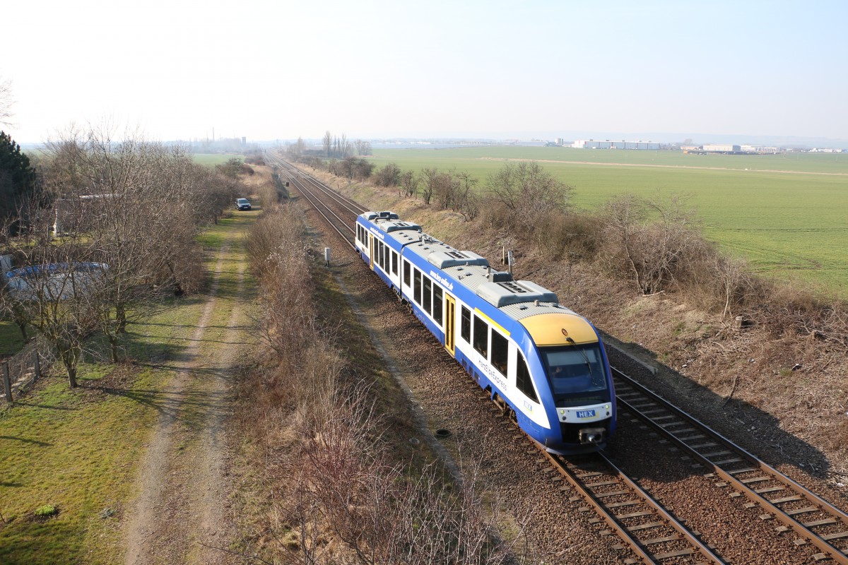 Unterwegs nach Thale HBF Hex Lint am 19.03.2015 zwischen Halberstadt und Wegeleben 