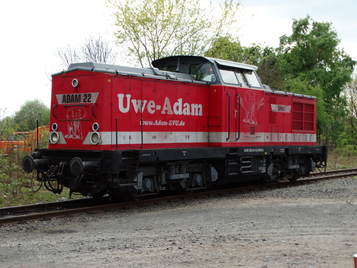 Uwe Adam Lok 22 (Spike) 202 241-6 am 14.04.17 in Hanau Hafen von einen Gehweg aus fotografiert