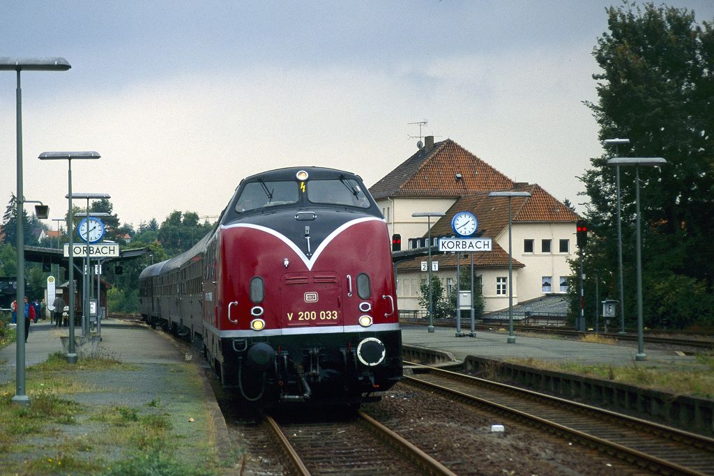 V 200 033 in Korbach am 23.09.1995 als Sdf. EF Hönnetal e.V. 