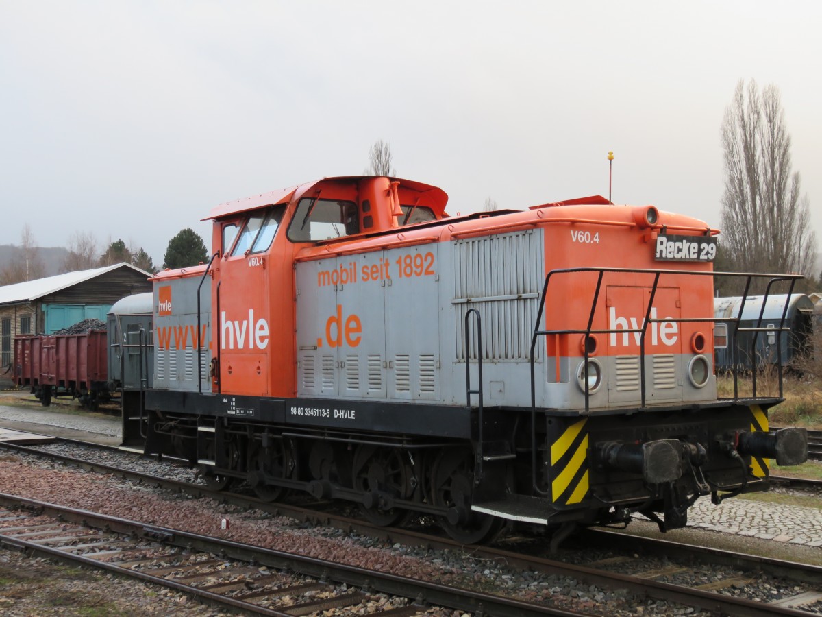 V 60.4 der HVLE auf dem Gelände des Eisenbahnmuseums in Blankenburg (Harz) am 20.12.2014