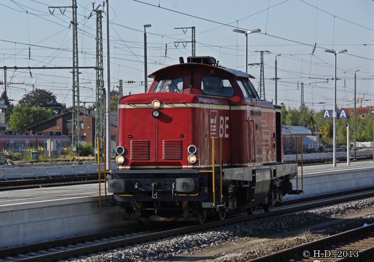 V100 D21 (211 125) der Bentheimer Eisenbahn AG in Rheine, September 2013.