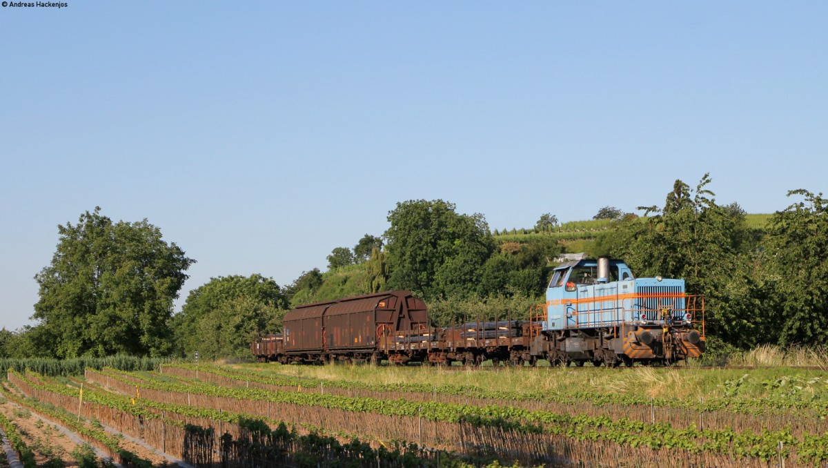 V103 mit dem Güterzügle rund um de Kaiserstuhl bei Bötzingen 16.6.14
