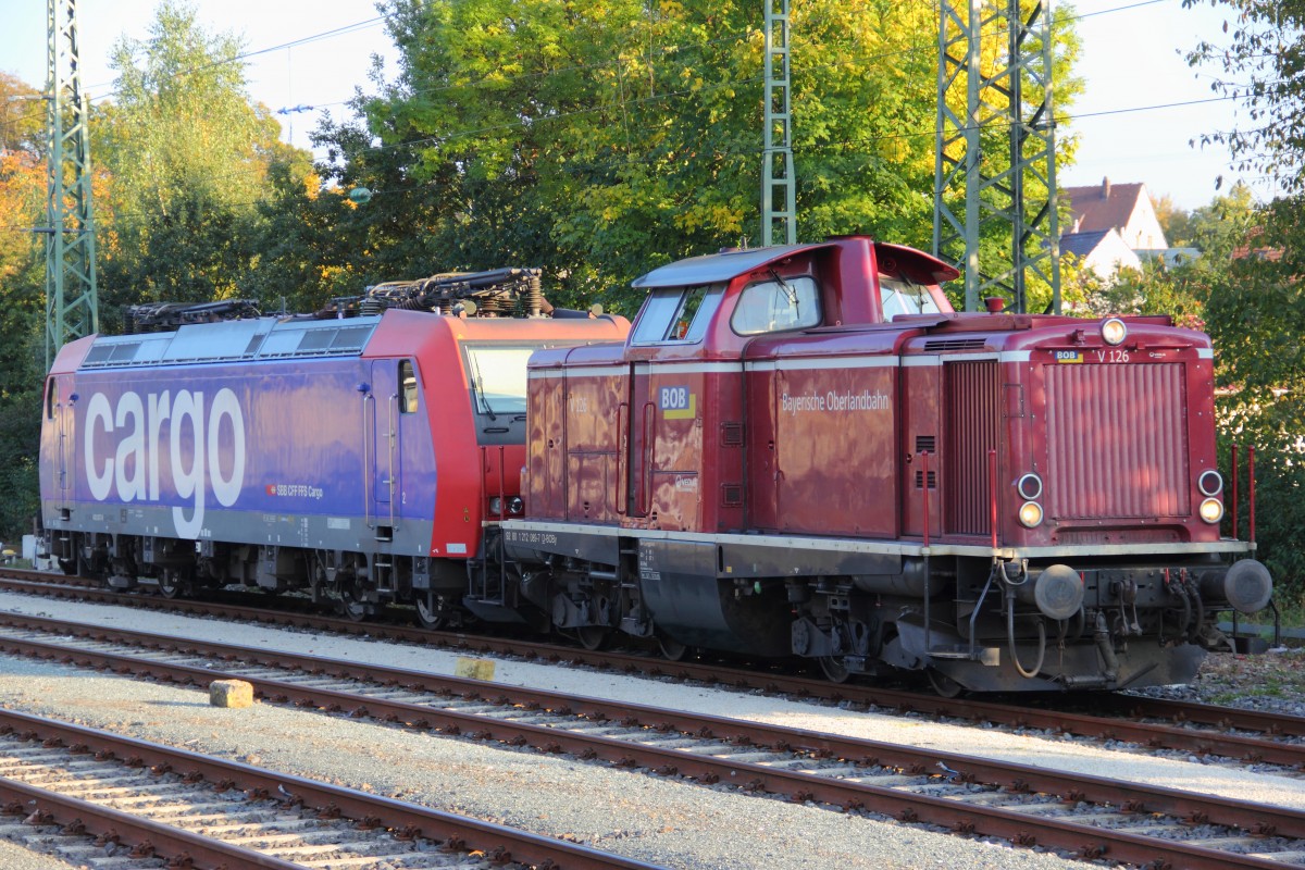 V126 BOB + 482 027-0 SBB in Hochstadt/ Marktzeuln am 07.10.2013