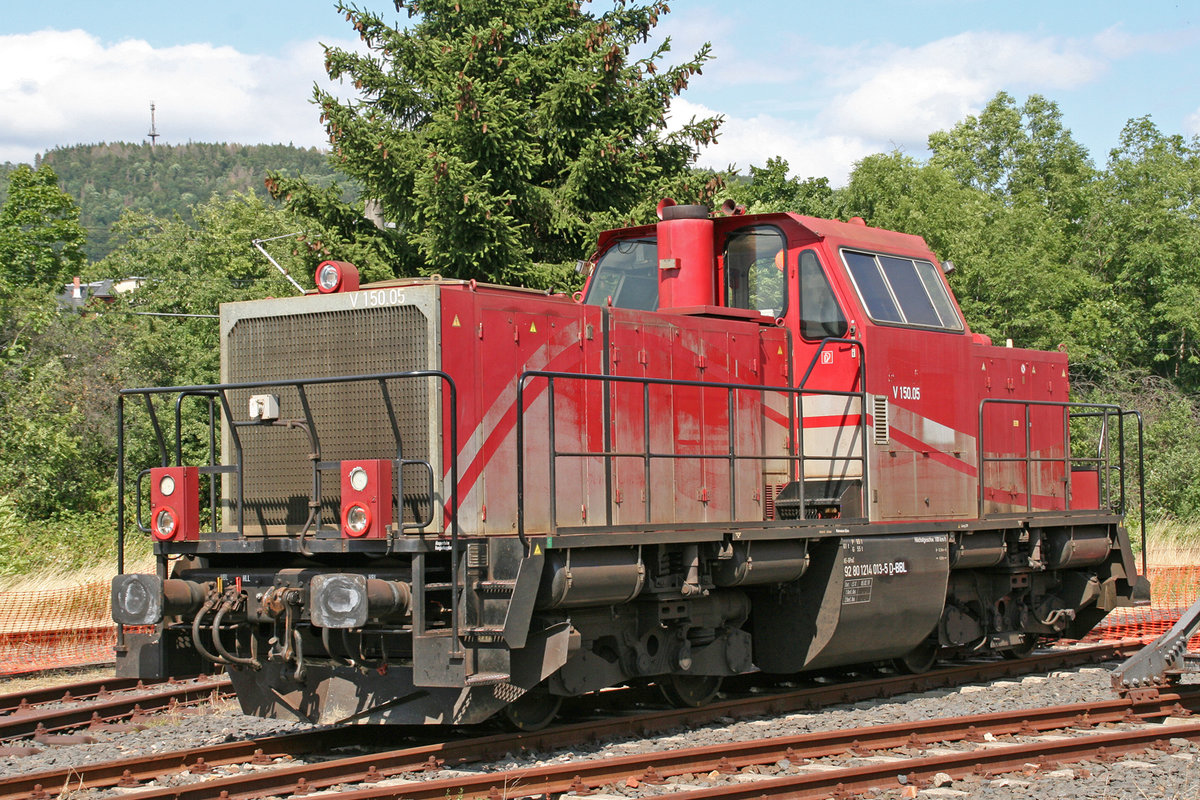V150.05 der BBL abgestellt am 7. Juli 2019 im Lokbahnhof Sonneberg, Thüringen.