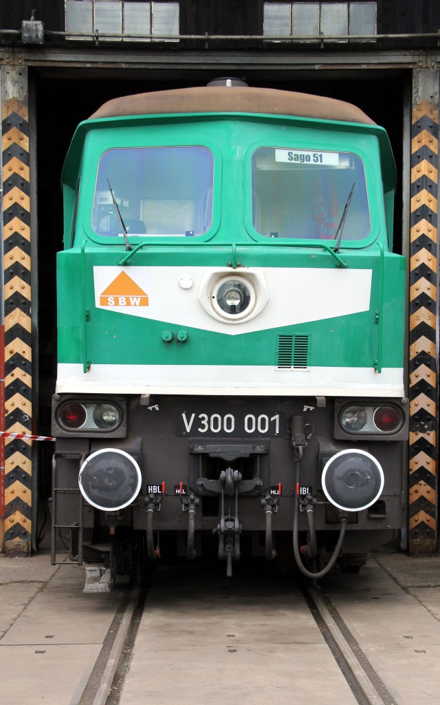 V300 001 der Wismut GmbH war bei den 3. Geraer Eisenbahnfrühling in Gera zusehen. Foto 03.05.2014 
