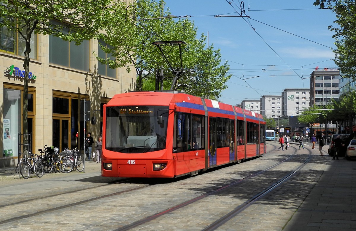 Vario 416 am 15.05.15 in der Straße der Nationen am roten Turm/Chemnitz