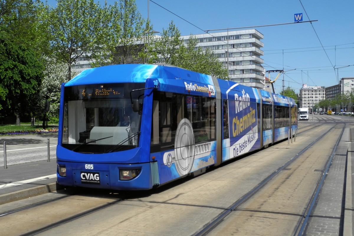 Vario 605 am 15.05.15 in der Straße der Nationen/Chemnitz